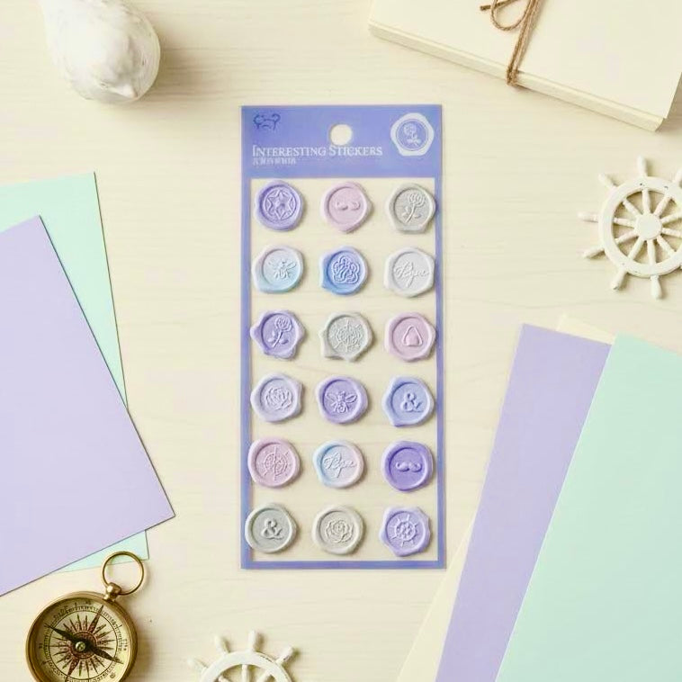 3D Puffy Stickers | Timeless Pearl Wax Seals