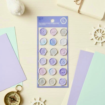 3D Puffy Stickers | Timeless Pearl Wax Seals