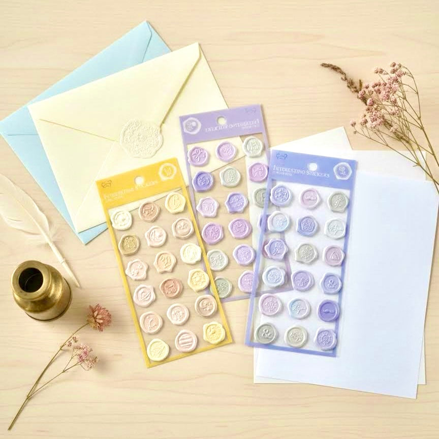 3D Puffy Stickers | Timeless Pearl Wax Seals