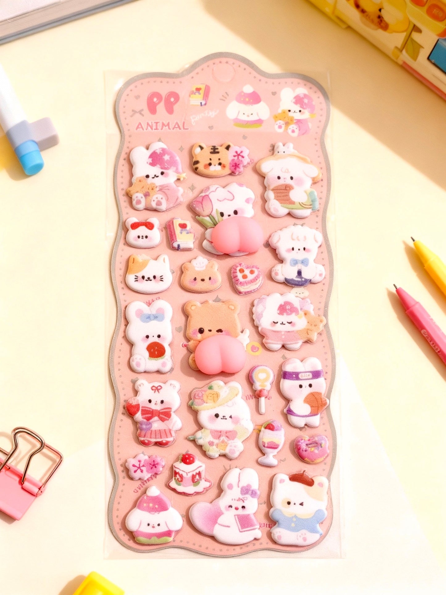 3D Puffy Foam Stickers | Korean-style | Bouncy Bunny Booty Fun