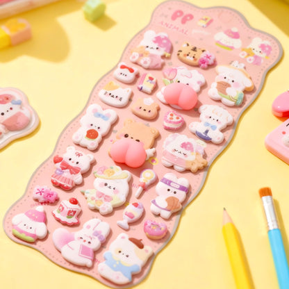 3D Puffy Foam Stickers | Korean-style | Bouncy Bunny Booty Fun
