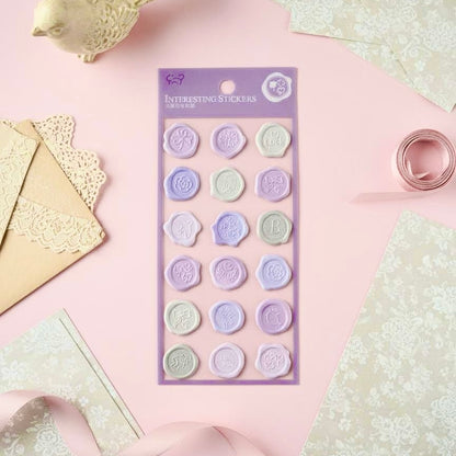 3D Puffy Stickers | Timeless Pearl Wax Seals