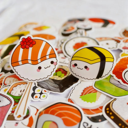 50 Pcs Individual Stickers | Japanese Sushi Magic
