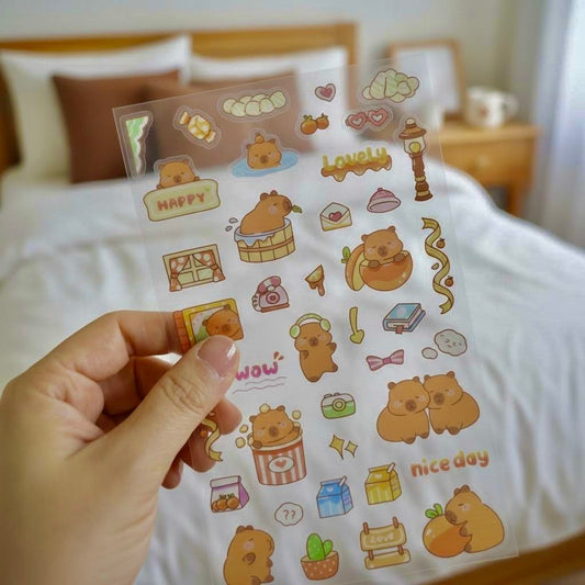 6 Sheets Sticker Set- Capybara