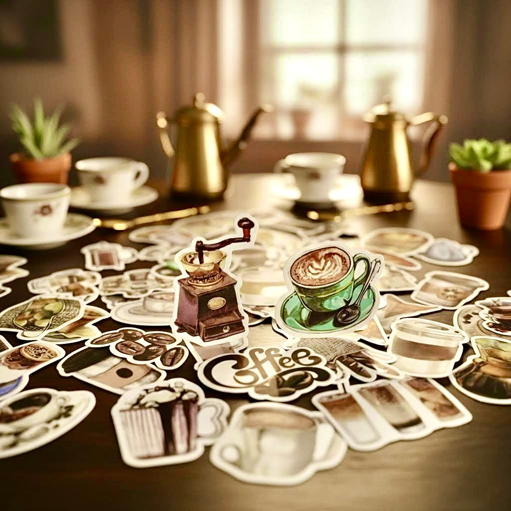 50 Pcs Individual Stickers | Coffee Moments Collection