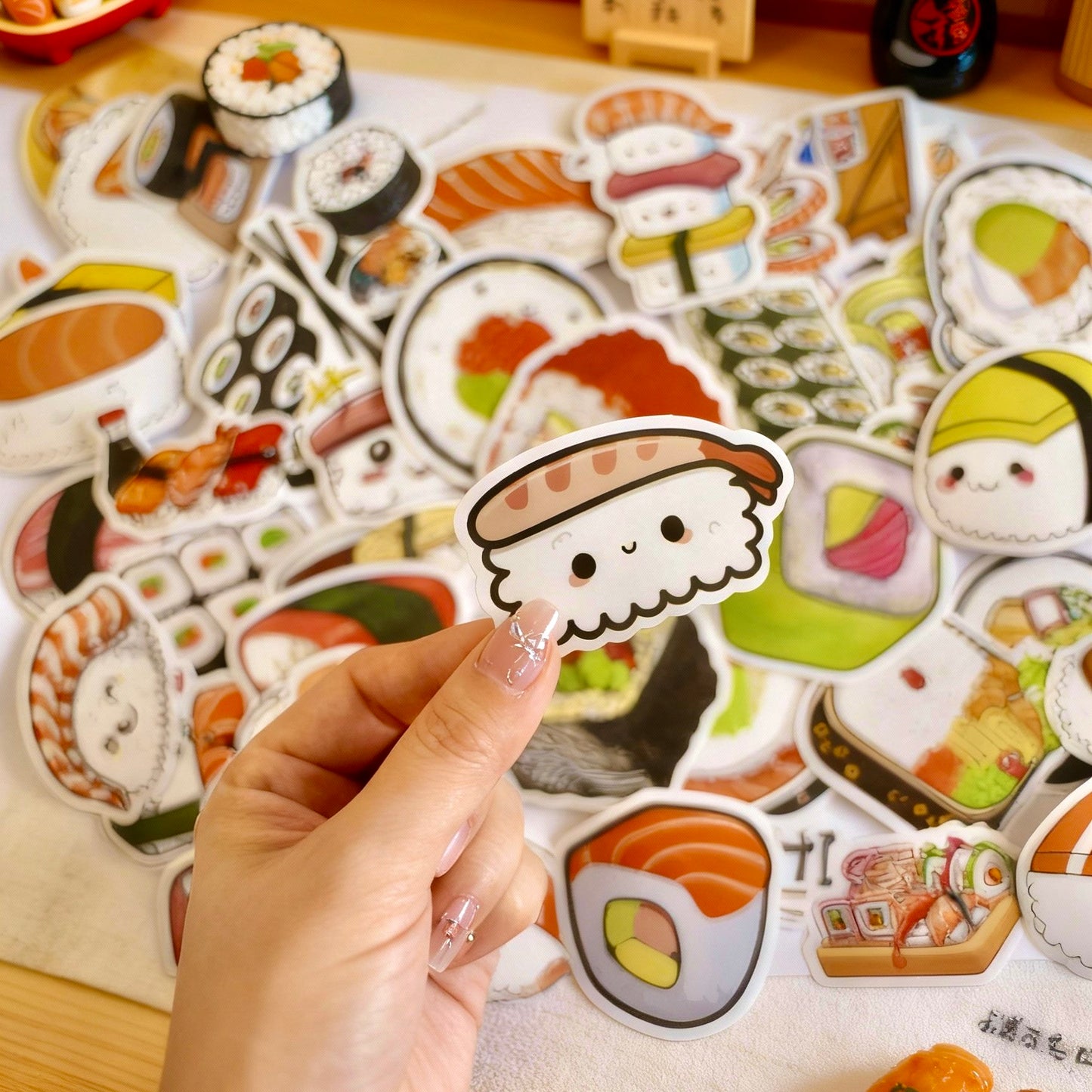 50 Pcs Individual Stickers | Japanese Sushi Magic