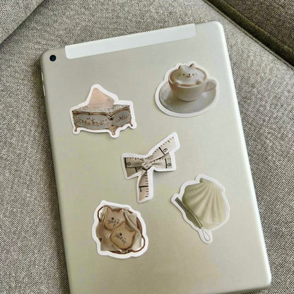 60 Pcs Individual Stickers | Beige Charm