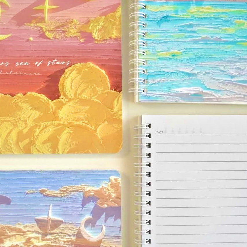 A5 | 60 Sheets | Spiral Lined Notebook – Blush Azure Ocean