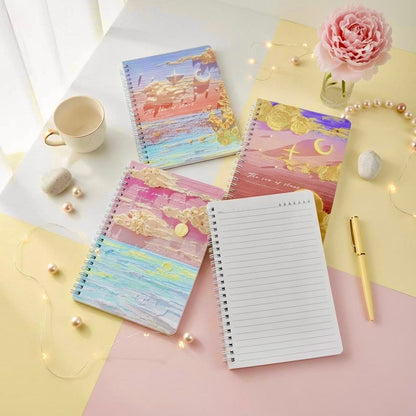A5 | 60 Sheets | Spiral Lined Notebook – Blush Azure Ocean