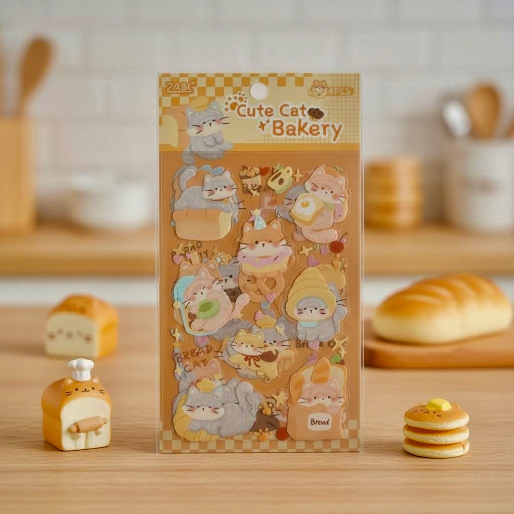 4 Sheets Sticker Set - Pets Coffee Time
