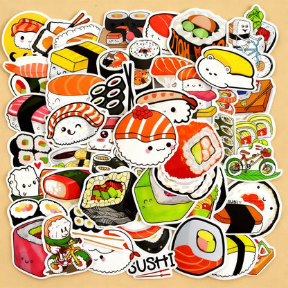 50 Pcs Individual Stickers | Japanese Sushi Magic
