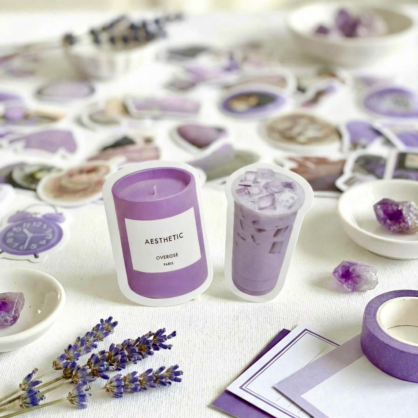 60 Pcs Individual Stickers | Mystic Purple Lavender