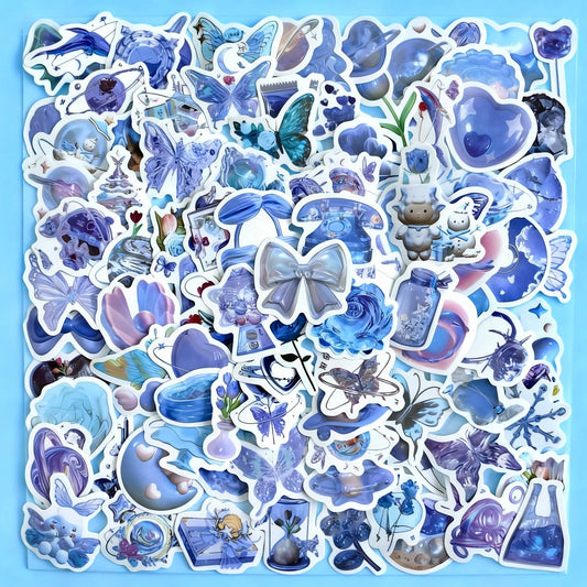 100 Pcs Individual Stickers | Crystal Blue Dream