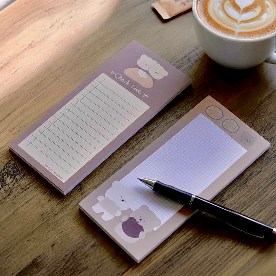 Memo Pad | Korean-style Cookie Bear Tear-off Notepad | Medium