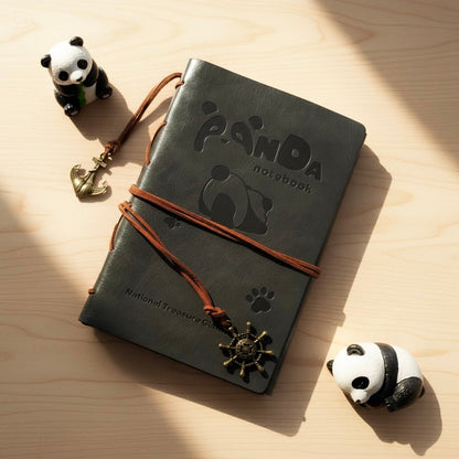 A6 | Soft PU Leather | Refillable Notebook - Panda Fun Travel Journal