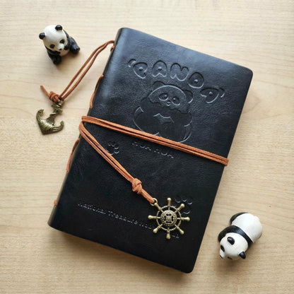 A6 | Soft PU Leather | Refillable Notebook - Panda Fun Travel Journal