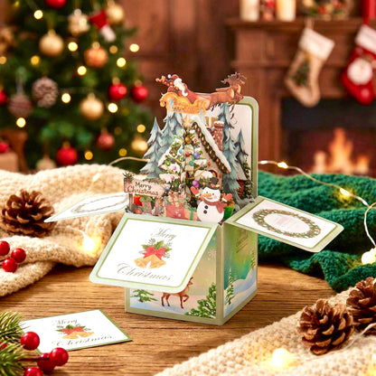 3D Pop-Up Box Magical Christmas Holiday Greeting Card
