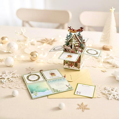 3D Pop-Up Box Magical Christmas Holiday Greeting Card