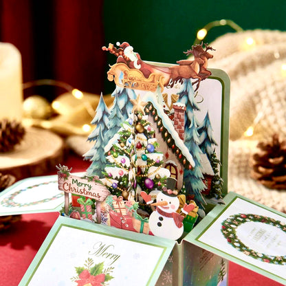 3D Pop-Up Box Magical Christmas Holiday Greeting Card