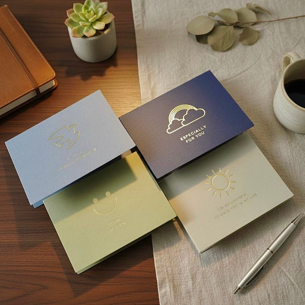 Refined Korean Foil Thank You Cards