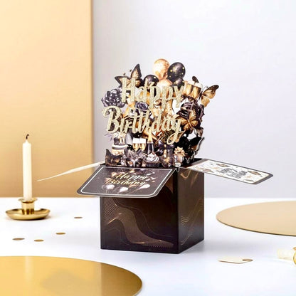 3D Pop-Up Lux Sparkle Birthday Box Card