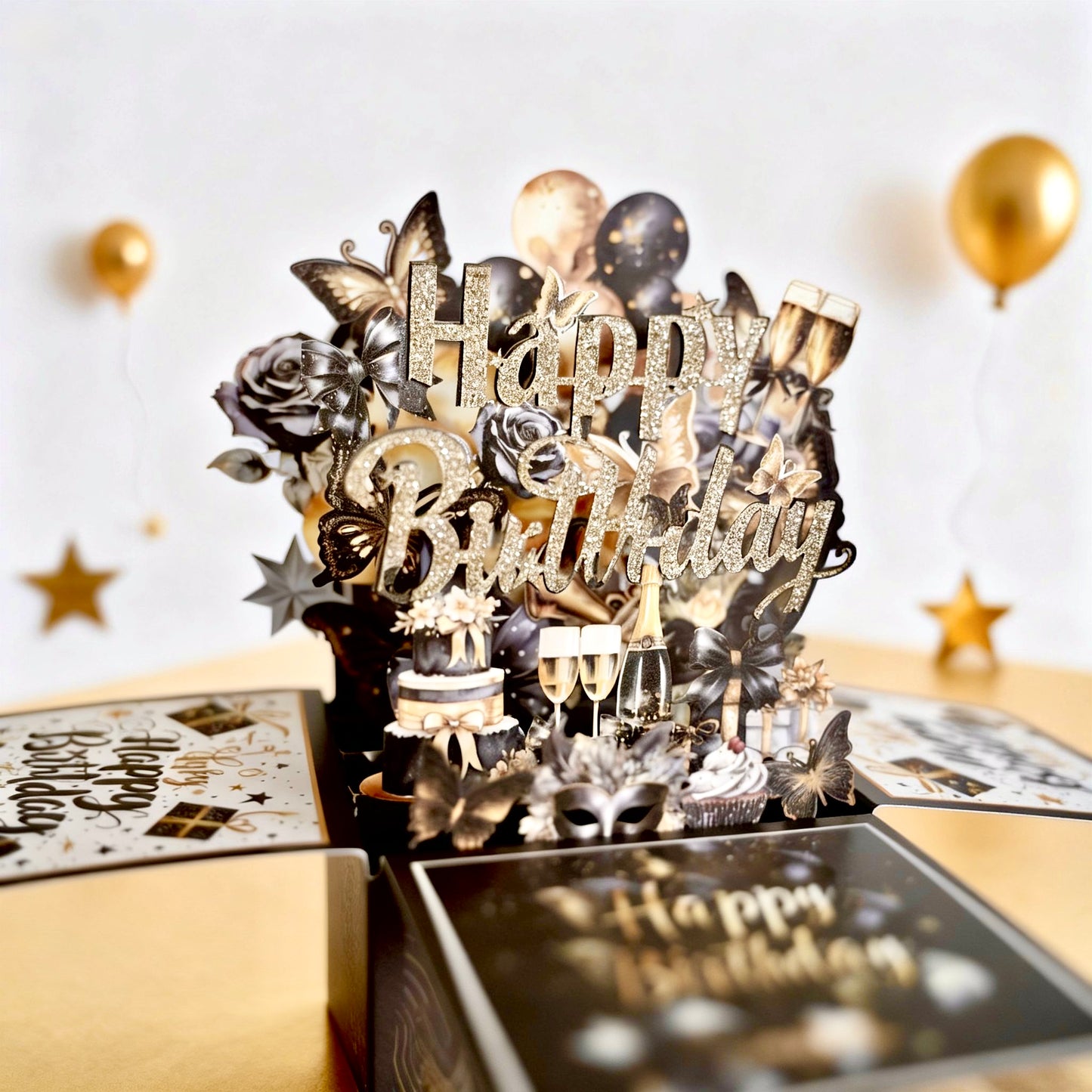 3D Pop-Up Lux Sparkle Birthday Box Card