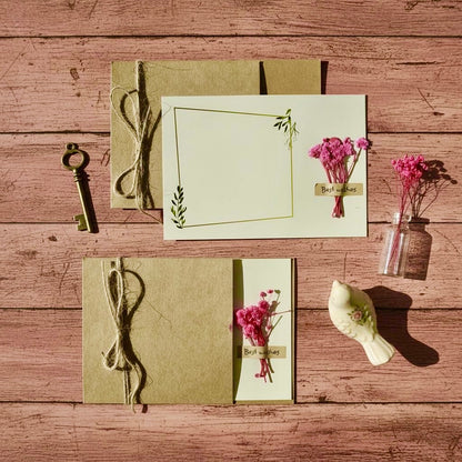 Dried Flower Greeting Cards Thank You Cards