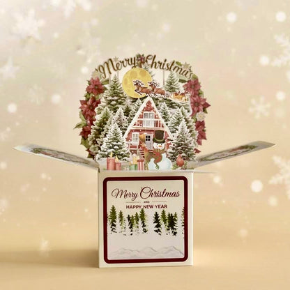 3D Pop-Up Box Magical Christmas Holiday Greeting Card
