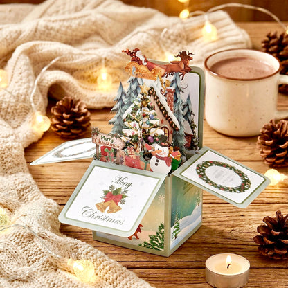 3D Pop-Up Box Magical Christmas Holiday Greeting Card