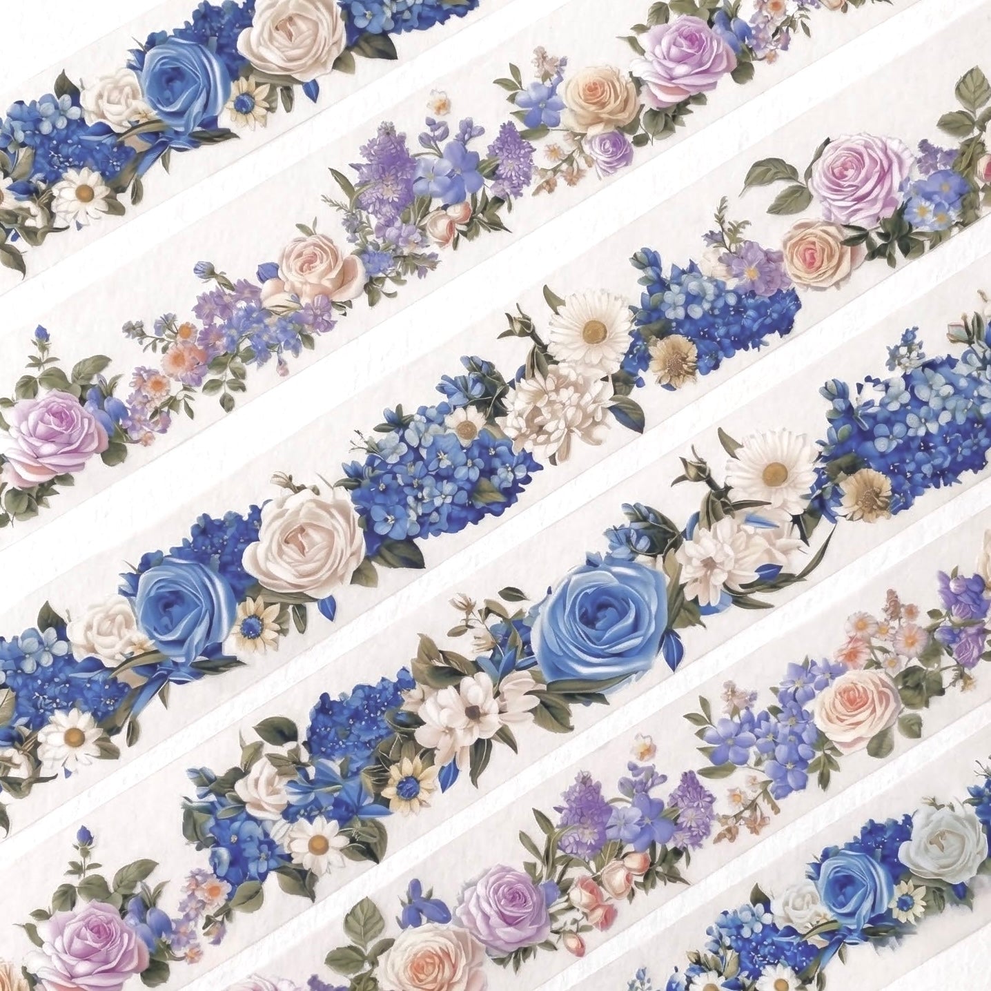 Pre-Die-Cut Clear Decorative Tape - Flower Fairyland Collection | Extra Wide