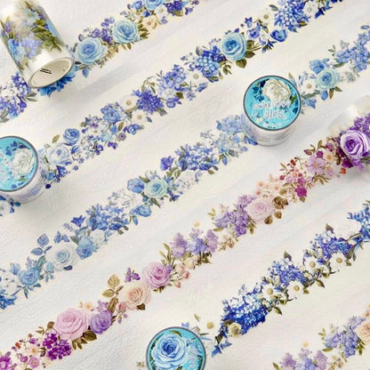 Pre-Die-Cut Clear Decorative Tape - Flower Fairyland Collection | Extra Wide