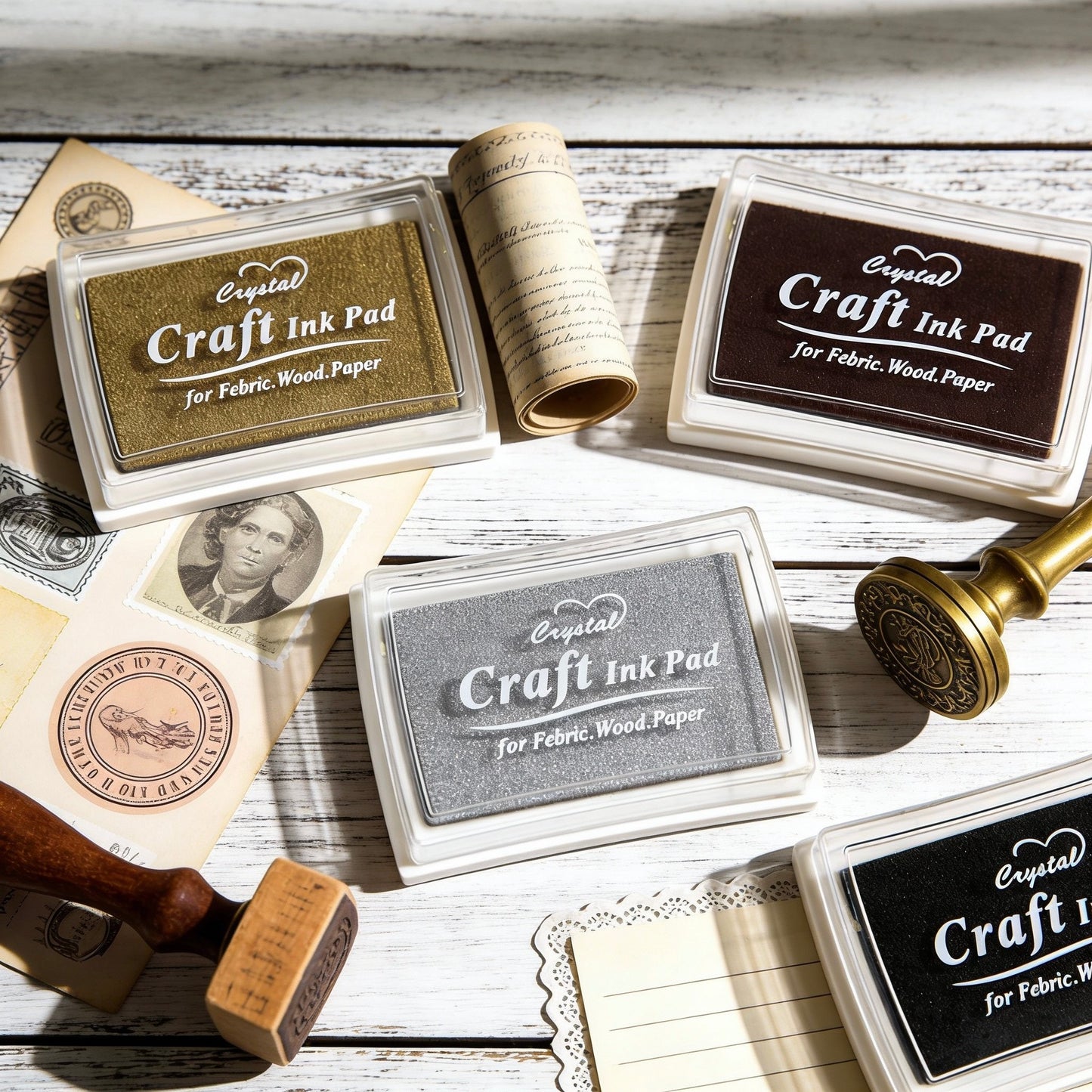 Craft Ink Pads – Large Oil-Based Pigment for Paper, Fabric and Wood