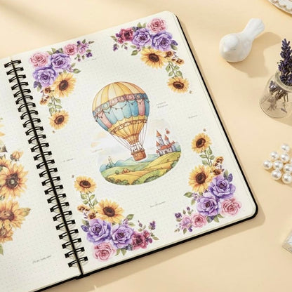 Pre-Die-Cut Clear Decorative Tape - Flower Fairyland Collection | Extra Wide