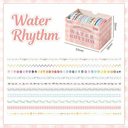 10-Pack Super Thin Washi Set | Washi Tape - Narrow and Petite Harmony Collection