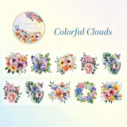 Pre-Die-Cut Clear Decorative Tape - Flower Fairyland Collection | Extra Wide