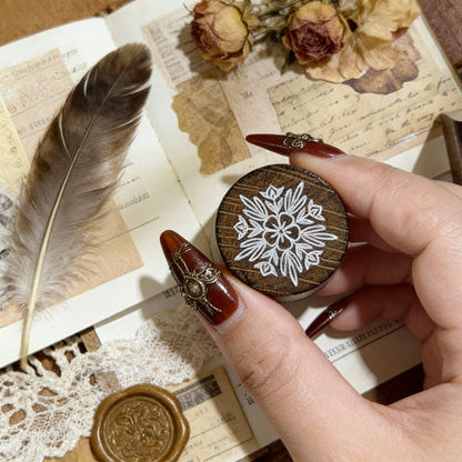 8 Beech Wood Stamp Set - Kaleidoscope Floral Journal Stamp