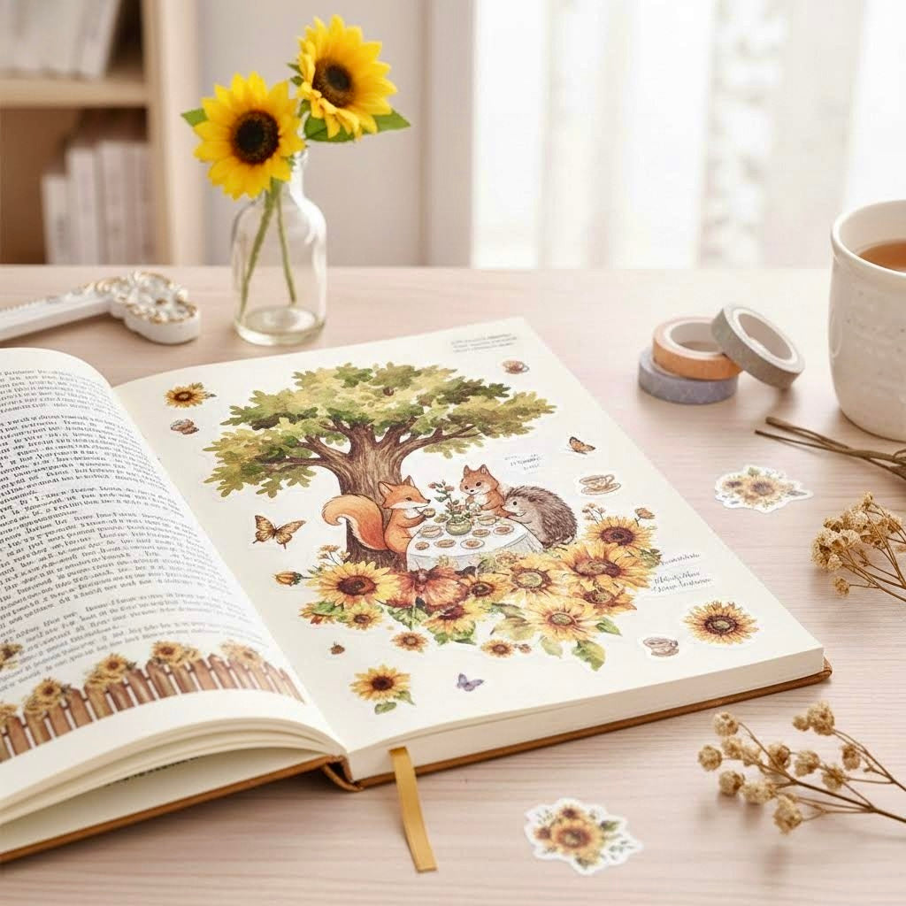 Pre-Die-Cut Clear Decorative Tape - Flower Fairyland Collection | Extra Wide