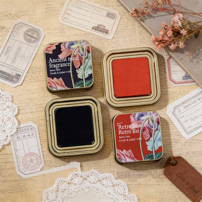Vintage Oil-Based Stamp Ink Pad – Classic Metal Tin Edition