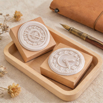 Beech Wood Stamp - Engraving Time Series Journal Stamp