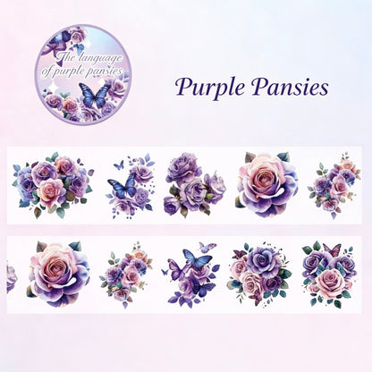Pre-Die-Cut Clear Decorative Tape - Flower Fairyland Collection | Extra Wide