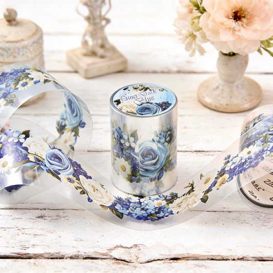Pre-Die-Cut Clear Decorative Tape - Flower Fairyland Collection | Extra Wide