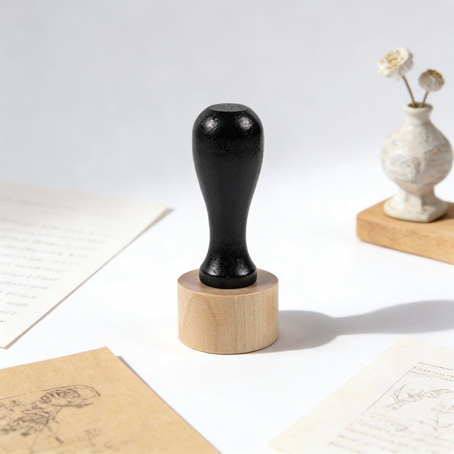 Classic Round Wooden Stamp – Mix & Match Patterns