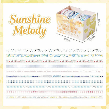 10-Pack Super Thin Washi Set | Washi Tape - Narrow and Petite Harmony Collection