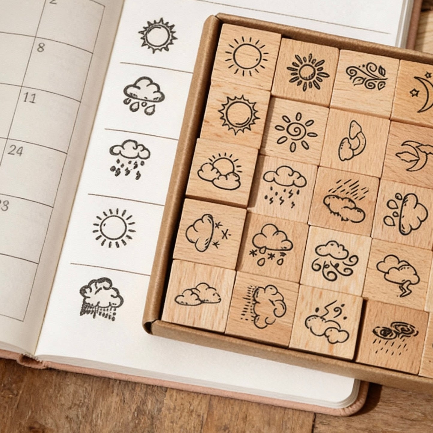 Beech Wood Stamp - Tiny Joy Series Journal Stamp
