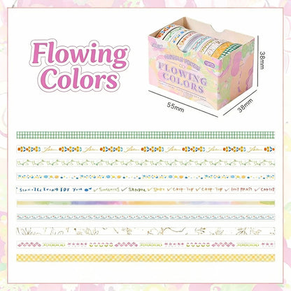 10-Pack Super Thin Washi Set | Washi Tape - Narrow and Petite Harmony Collection