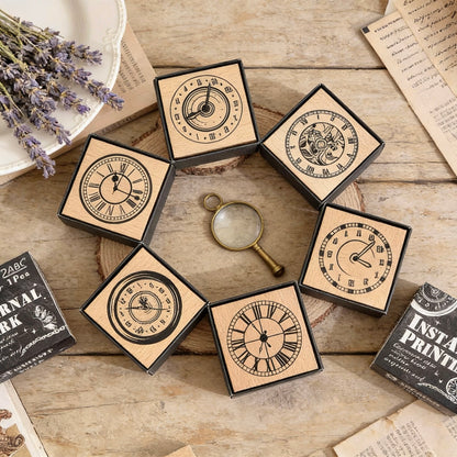 Beech Wood Stamp - Engraving Time Series Journal Stamp