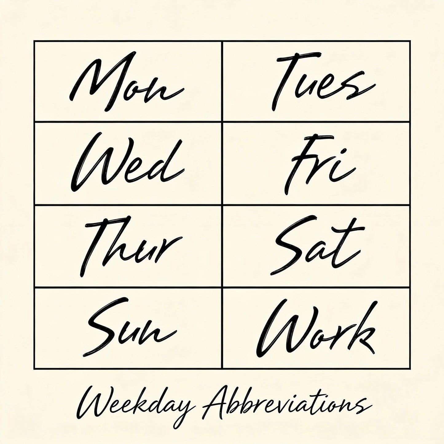 Natural Wood Stamp  - Month and Week Collection