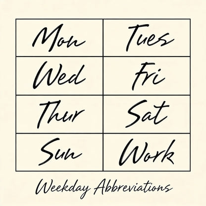 Natural Wood Stamp  - Month and Week Collection