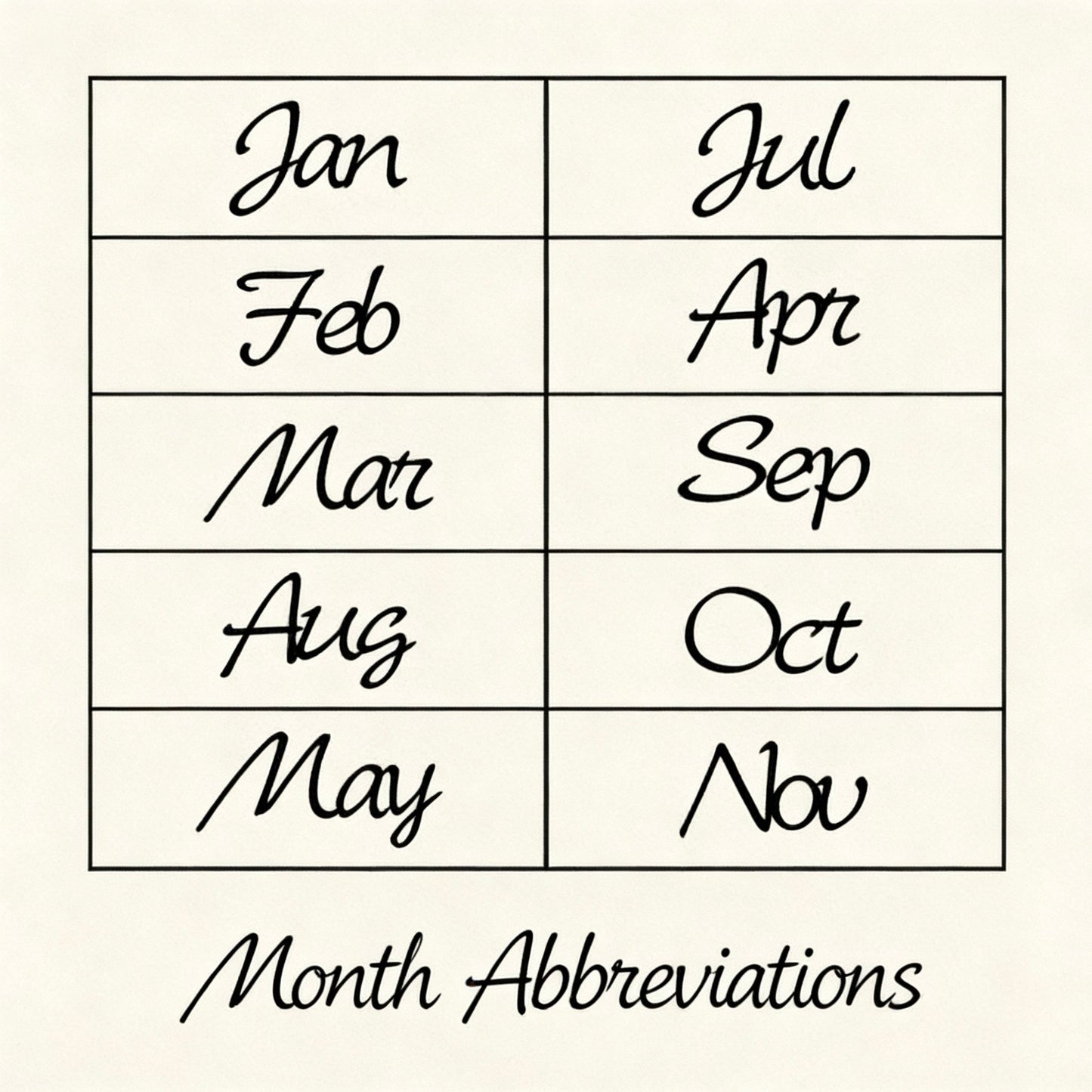 Natural Wood Stamp  - Month and Week Collection