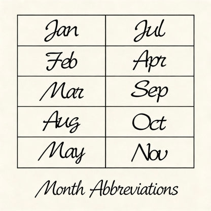Natural Wood Stamp  - Month and Week Collection